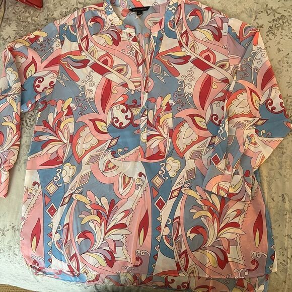 Zac & Rachel Pink Paisley “Pucci-esque” Shirt XL EUC - Picture 2 of 6
